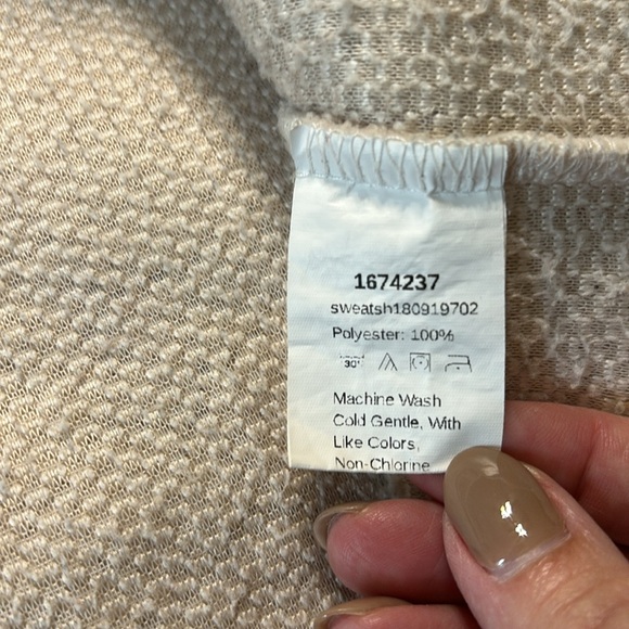 SHEIN Cream Sherpa 1/4 Button-up Pullover Size L - Picture 7 of 10